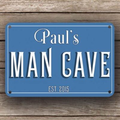 Blue Man Cave Sign