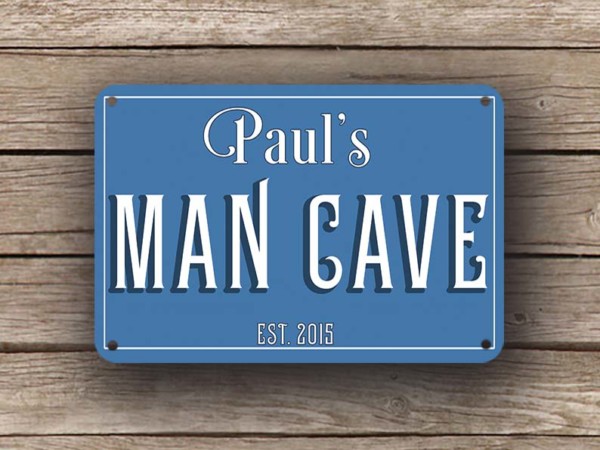 Blue Man Cave Sign