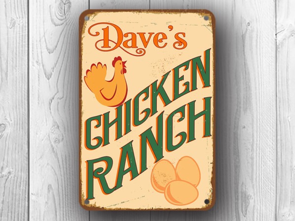 Personalized Chicken Ranch Sign