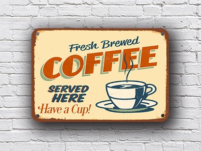 metal coffee sign