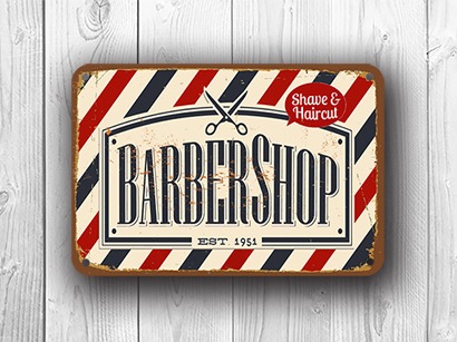 vintage style barbershop sign
