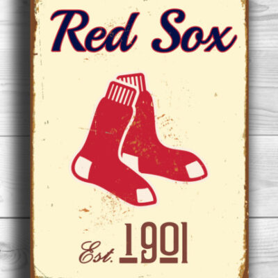 BOSTON RED SOX Sign Vintage style Boston Red Sox Est. 1901 Composite Aluminum Boston Redsox Sign in team colors Baseball Sign Boston Redsox