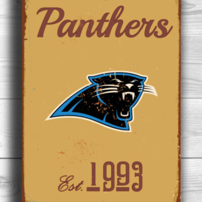 CAROLINA PANTHERS Sign Vintage style Carolina Panthers Sign Est. 1993 Composite Aluminum Vintage Carolina Panthers Sign FOOTBALL Fan Sign