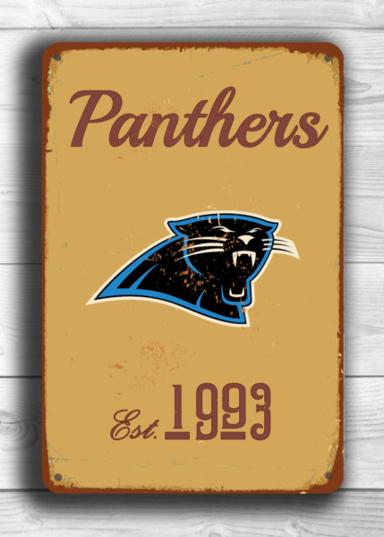 CAROLINA PANTHERS Sign Vintage style Carolina Panthers Sign Est. 1993 Composite Aluminum Vintage Carolina Panthers Sign FOOTBALL Fan Sign