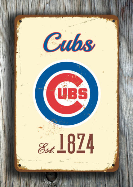 CHICAGO-CUBS-Sign-Vintage-style-Chicago-Cubs-Est.-1874-Composite-Aluminum-Chicago-Cubs-Sign-in-team-colors-Sports-Fan-Sign-BASEBALL-Cubs-3