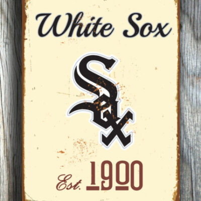 Chicago WHITE SOX Sign Vintage style Chicago White Sox Est. 1900 Composite Aluminum Chicago White Sox in team colors BASEBALL Fan Sign