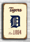 DETROIT TIGERS Sign Vintage style Detroit Tigers Est. 1894 Composite Aluminum Detroit Tigers in team colors Tigers Sign Sports Fan Sign