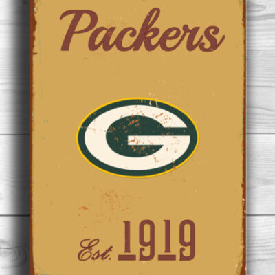 Green Bay Packers Logo Signtyle Greenbay Packers Sign Est. 1919 Composite Aluminum Vintage Greenbay Packers Sign FOOTBALL Fan Sign