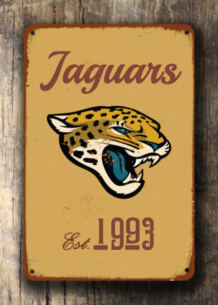 JACKSONVILLE-JAGUARS-Sign-Vintage-style-Jacksonville-Jaguars-Sign-Est.-1993-Composite-Aluminum-Vintage-Jacksonville-Jaguars-Sports-Fan-Sign-1