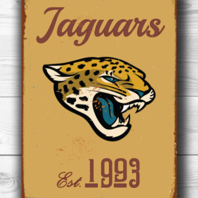 JACKSONVILLE JAGUARS Sign Vintage style Jacksonville Jaguars Sign Est. 1993 Composite Aluminum Vintage Jacksonville Jaguars Sports Fan Sign