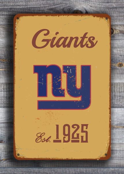 NEW YORK GIANTS Sign Vintage style New York Giants Sign Est. 1925 Composite Aluminum Vintage New York Giants Football Fan Sign Sports Sign