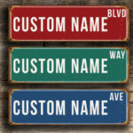 Dexter Drive Street Sign Personalized Custom Last Name Metal Sign Aluminum