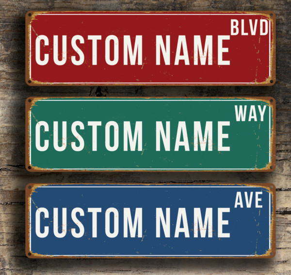 personalized metal boulevard sign