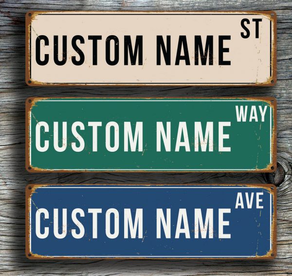 Custom Street Signs 18 x 4 Personalized Gifts for Men Personalized Street Signs Road Signs Custom Signs Man Cave Outdoor Aluminum Metal Sign 