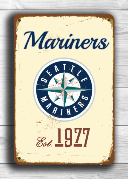 SEATTLE MARINERS Sign Vintage style Seattle Mariners Est. 1977 Composite Aluminum Seattle Mariners in team colors SPORTS fan Sign Mariners