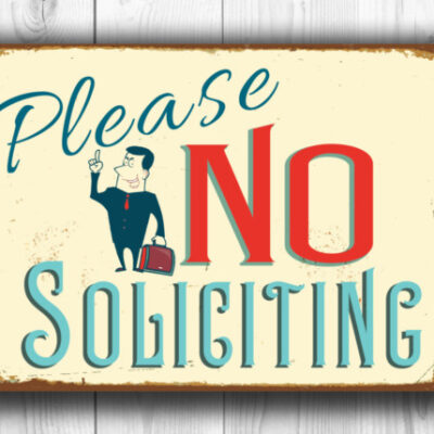Vintage Style No Soliciting Sign