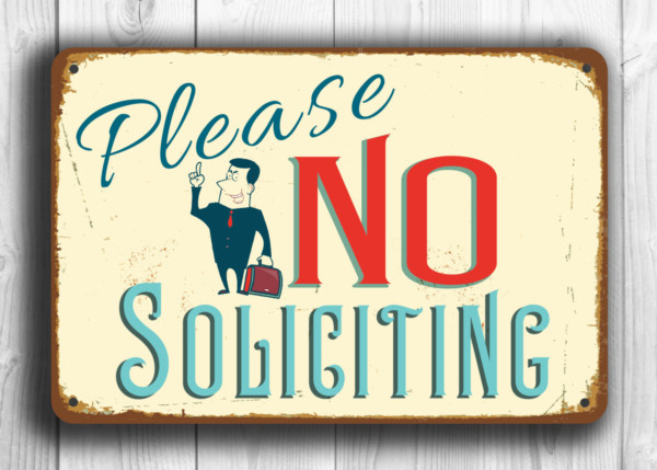 Vintage Style No Soliciting Sign