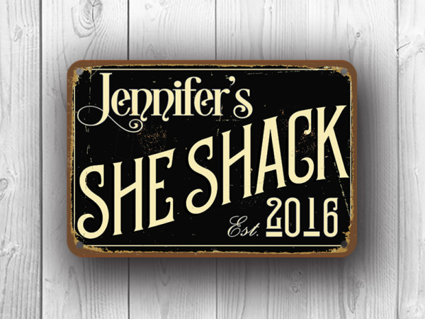 Black She Shack Sign