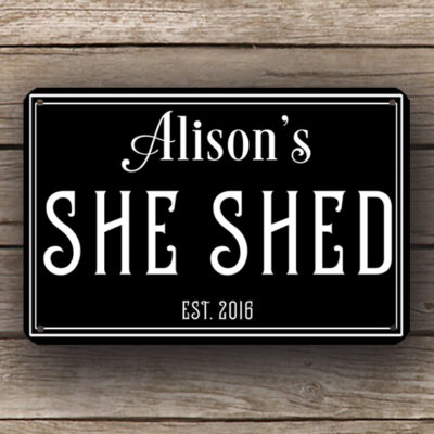 Black She Shed Sign