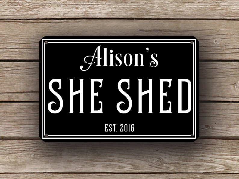 Black She Shed Sign