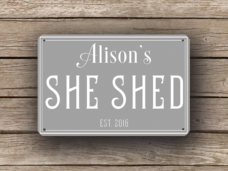 Gray She Shed Sign