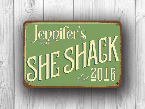 Green She Shack Sign