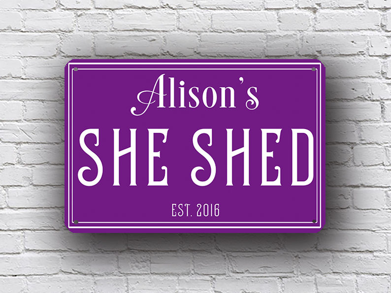 Purple She Shed Sign