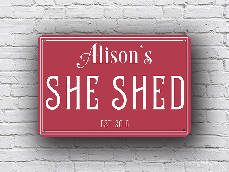 Red She Shed Sign