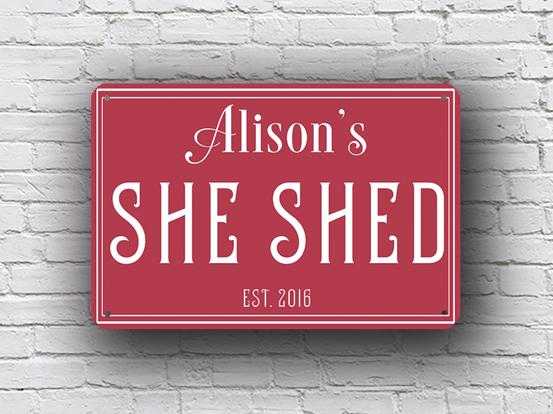 Personalized She Shed Signs | Custom Signs | Classic Metal ...