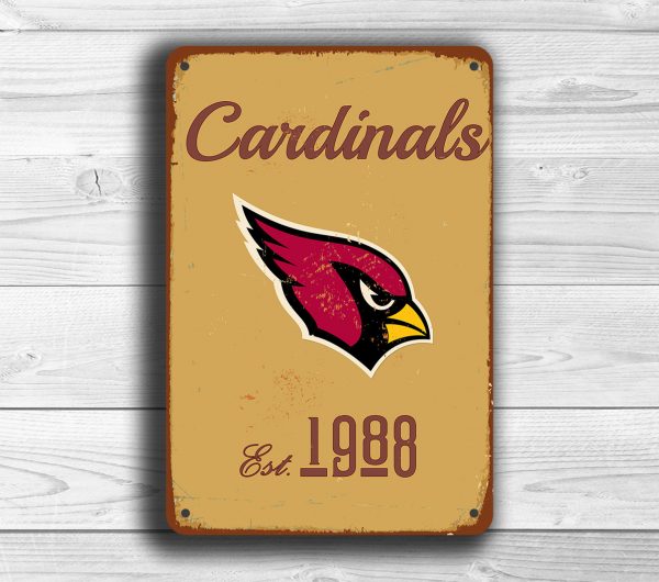 ARIZONA CARDINALS CLASSIC RETRO LOGO EST. 1920 WOOD SIGN 11"