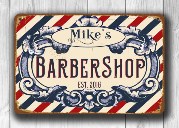 LARRY'S Barber Shop Hair Salon Personalized Metal Sign Retro 106180031295 