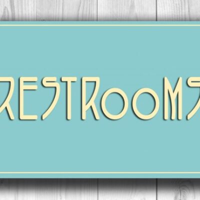 Classic chic Style Restrooms Sign