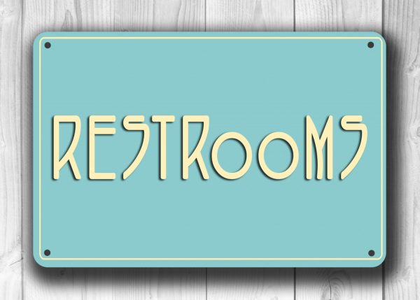 Classic chic Style Restrooms Sign