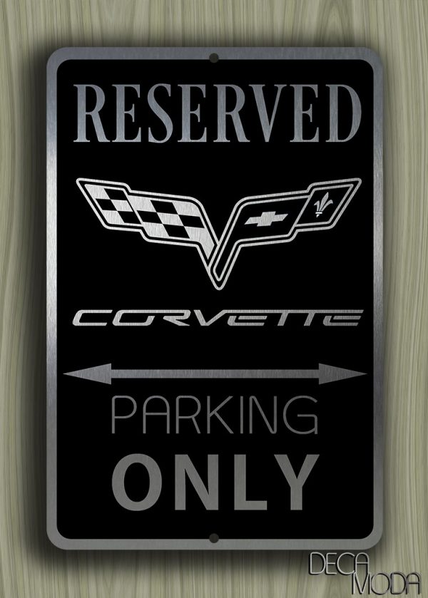 1981 81 Corvette Chevrolet Novelty Reserved Parking Street Sign 9"X12" Aluminum