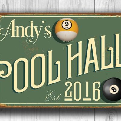 CUSTOM POOL HALL Sign