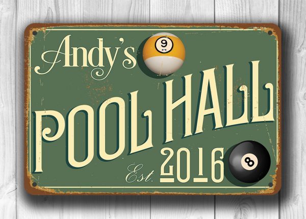 CUSTOM POOL HALL Sign CUSTOM POOL HALL Sign
