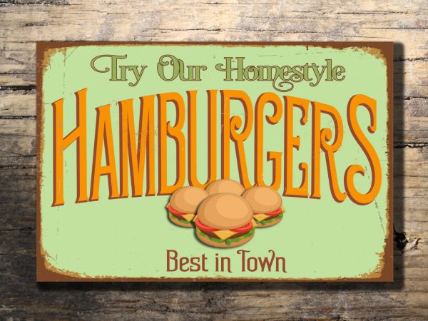 HAMBURGERS RESTAURANT SIGN