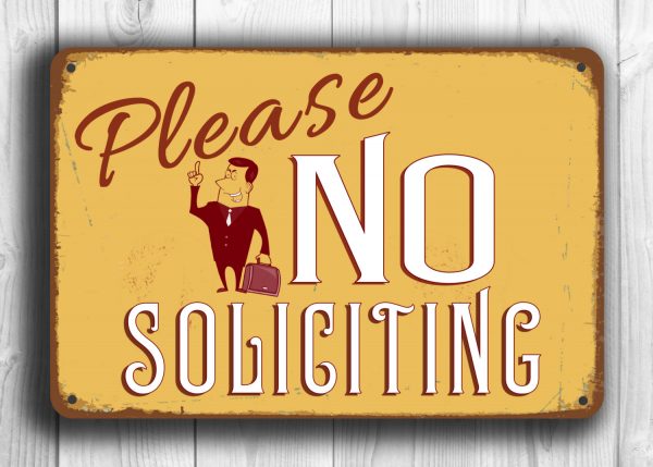 Vintage style No Soliciting signs
