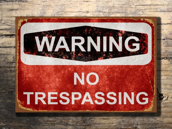 No TRESPASSING Sign