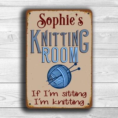 CUSTOM KNITTING ROOM Sign