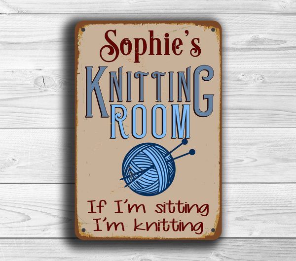 CUSTOM KNITTING ROOM Sign