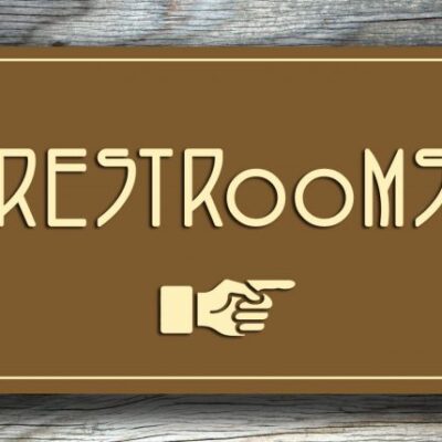 Restroom Direction Sign pointer