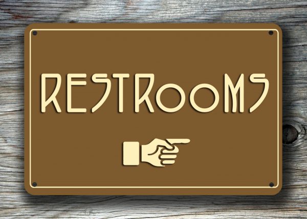 Restroom Direction Sign pointer