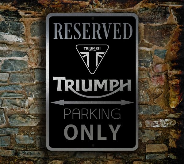 Triumph parking sign for garage man cave home