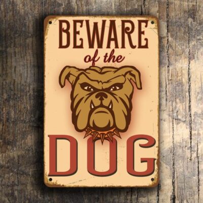 Vintage style Beware dog Sign