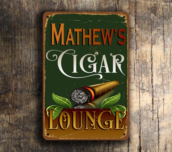 Vintage style Cigar Lounge Sign PERSONALIZED CIGAR LOUNGE SIGN