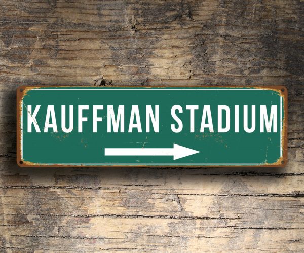 Vintage style Kauffman Stadium Sign