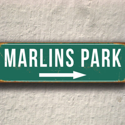 Vintage style Marlins Park Sign