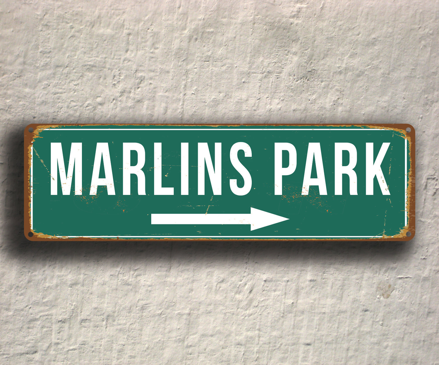 Vintage style Marlins Park Sign