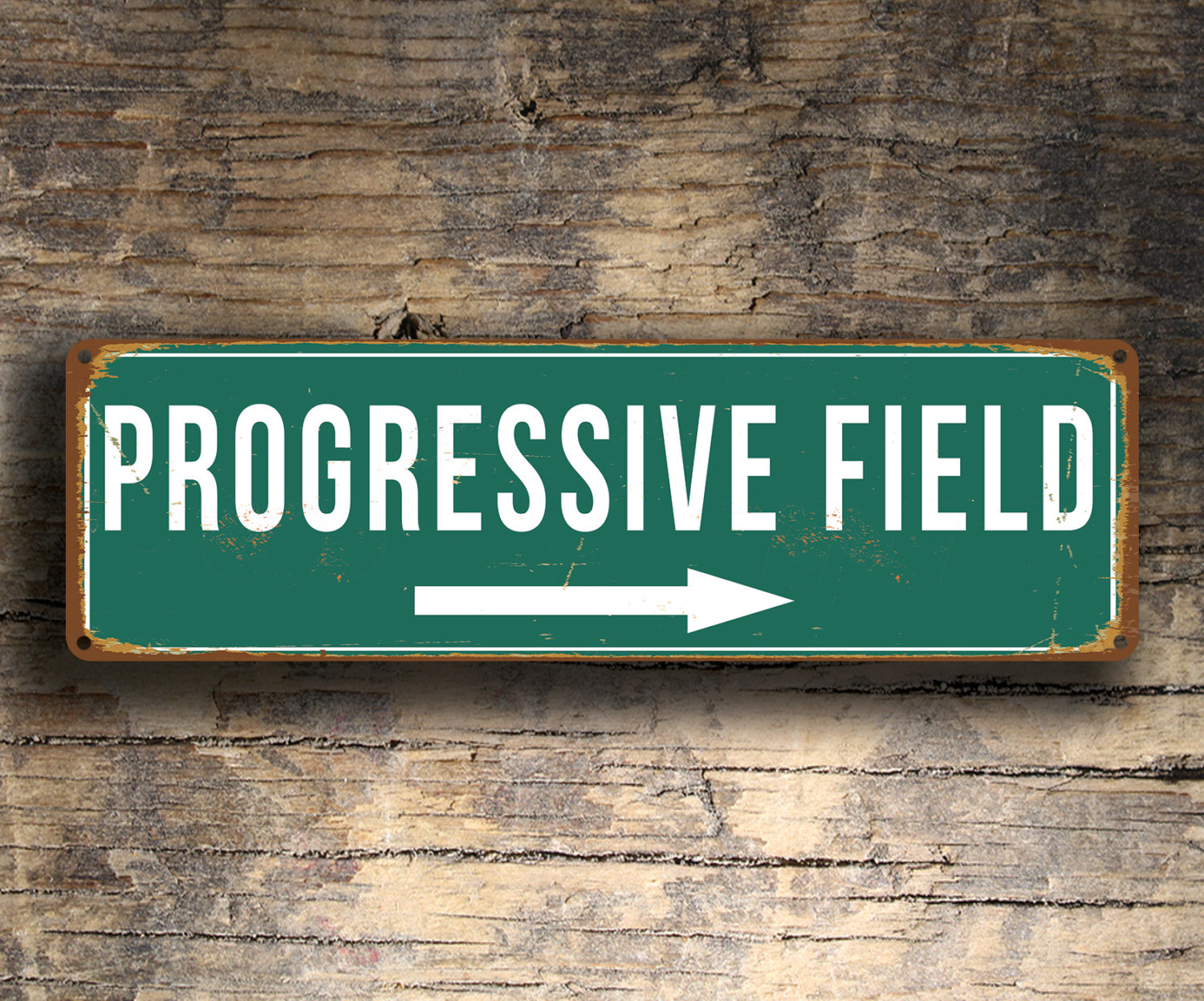 Vintage style Progressive Field Sign